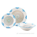 12 PCs Pintura à mão Dinnerware